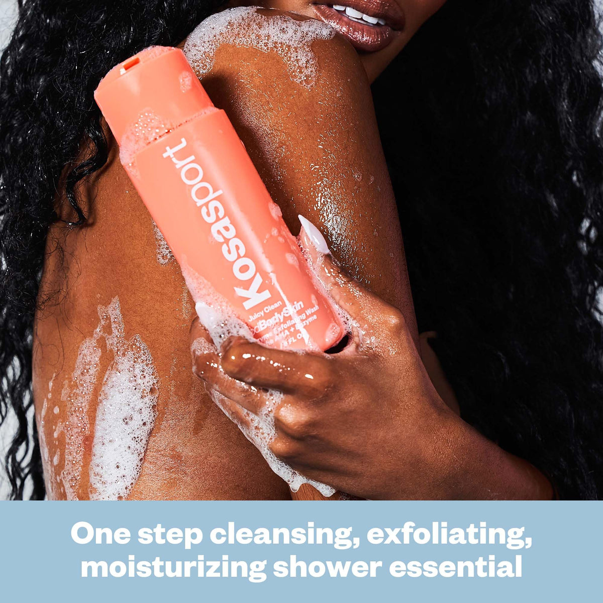 Kosas gel texture close-up highlighting gentle exfoliating feel