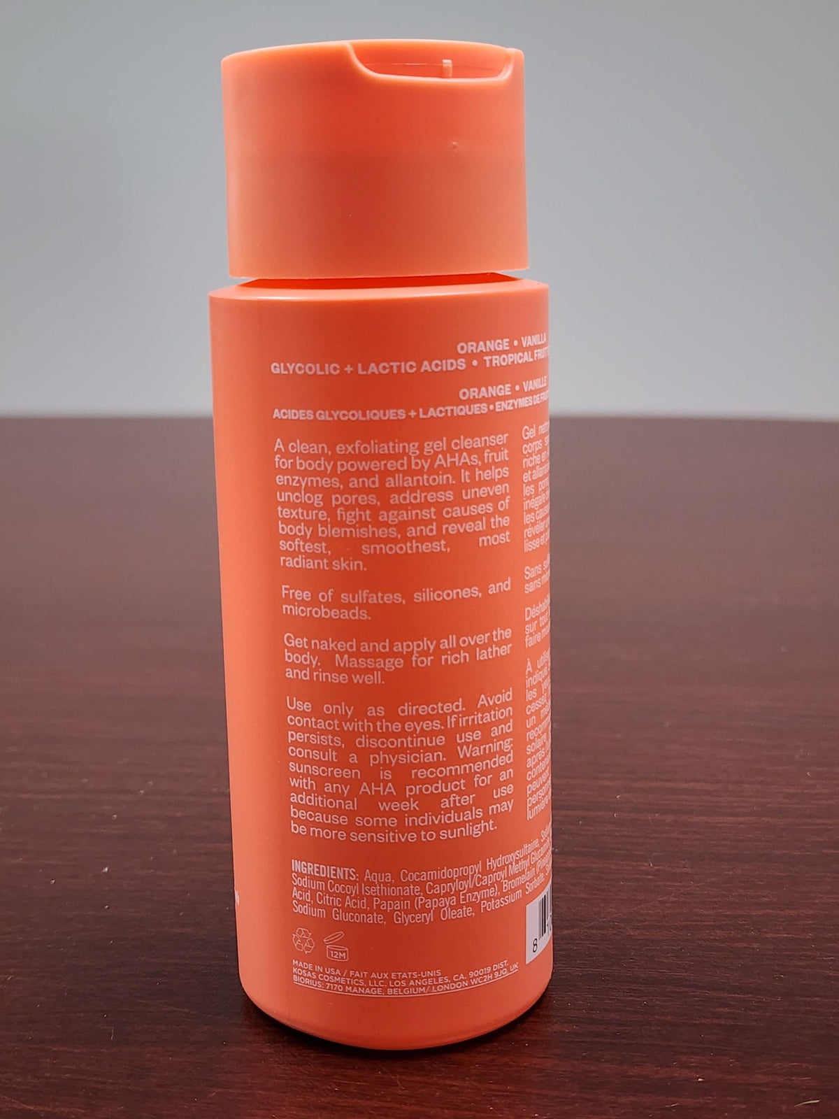 Kosas in-shower use on arm demonstrating smooth skin result
