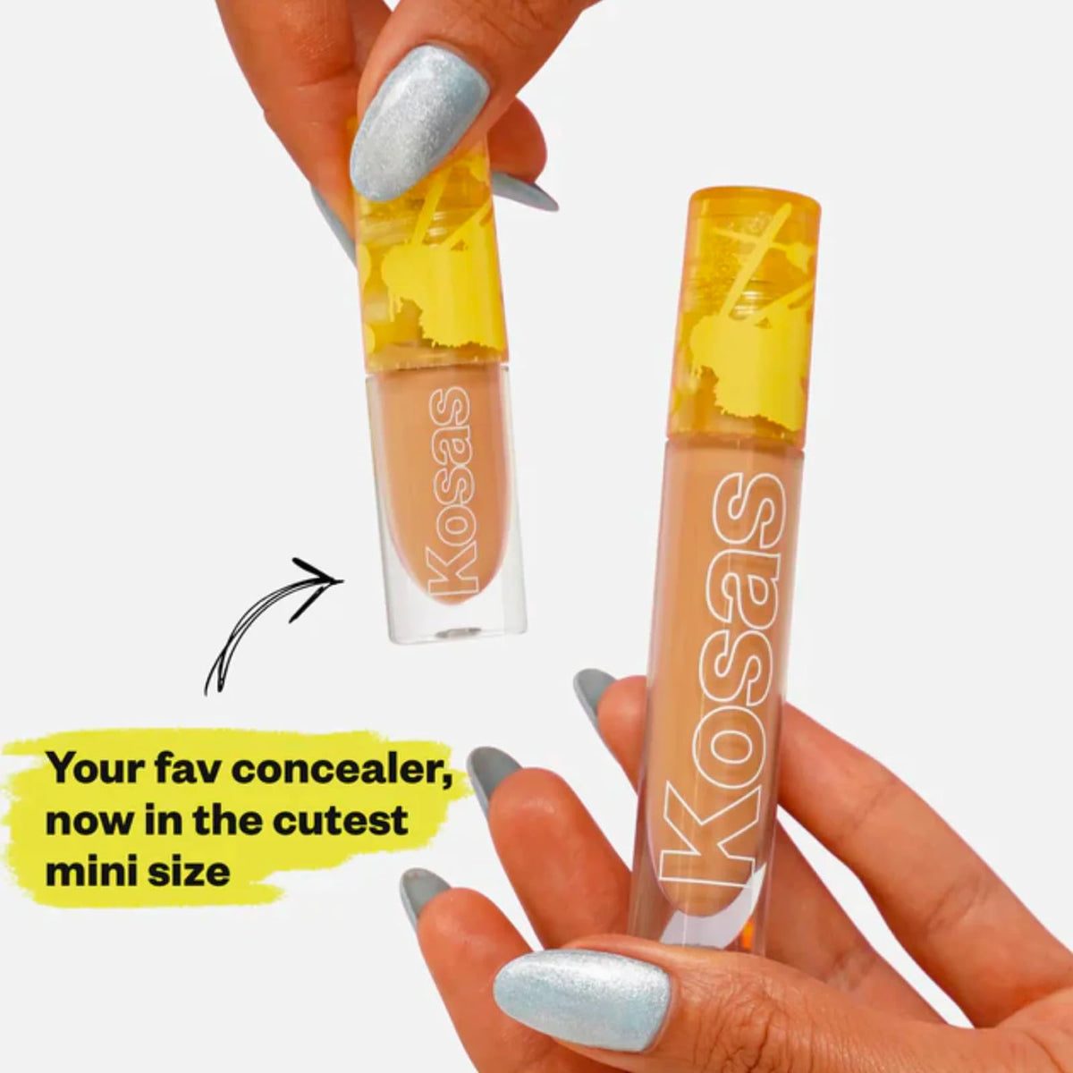 Kosas mini Revealer under-eye before and after demonstrating natural brightening