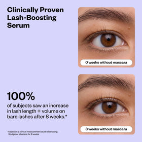 Kosas application closeup on eye delivering separation and lift