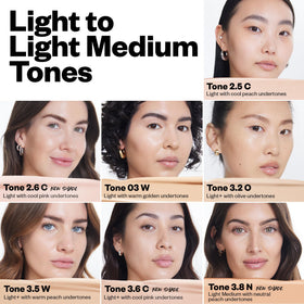 Kosas Revealer swatch on arm displaying tone 3.5 W and buildable coverage benefit