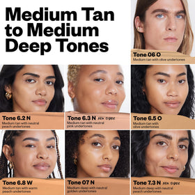 Kosas Revealer swatches on arm showing shade 06 O and buildable coverage