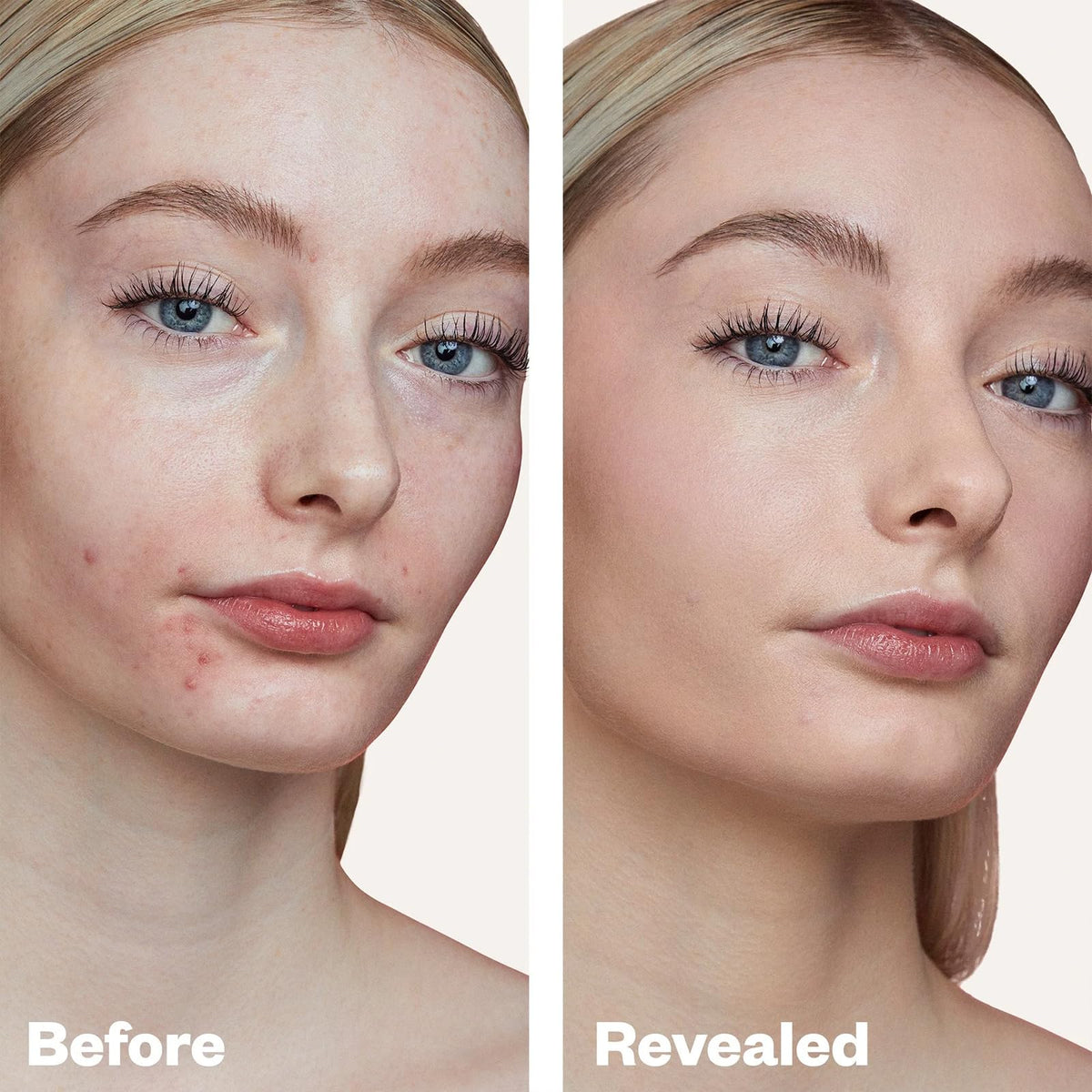 Kosas Revealer texture close-up showing creamy formula and luminous finish benefit