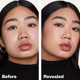 Kosas Revealer texture close-up showing creamy texture and hydrating finish benefit