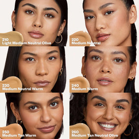 Kosas with makeup brush illustrating seamless blending and buildable coverage