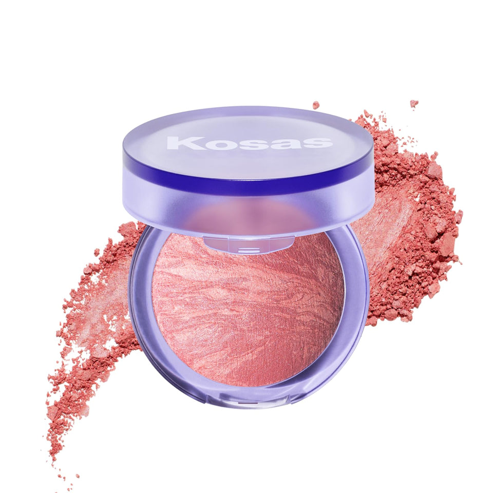 Kosas front packaging showing Rosy Bronze compact and branding with clean design