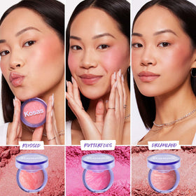 Kosas swatch on skin demonstrating Rosy Bronze buildable color and natural finish