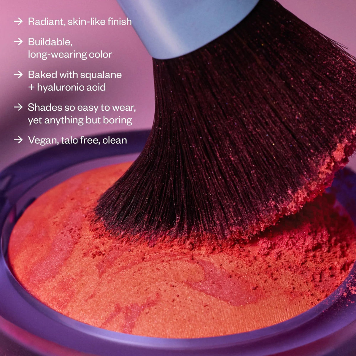 Kosas texture detail close-up of silky baked powder that blends smoothly on skin