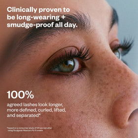 Kosas Soulgazer lashes before and after showing visible length and volume