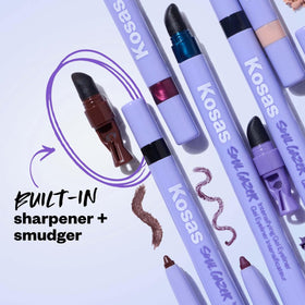 Kosas Soulgazer label and ingredient panel showing vegan formula and testing notes