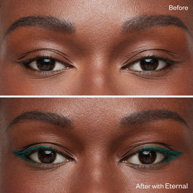 Kosas Soulgazer pencil tip texture showing creamy glide for easy application