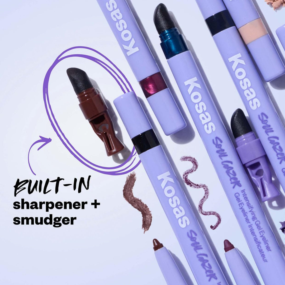 Kosas Soulgazer size comparison next to a ruler displaying pencil length and portability