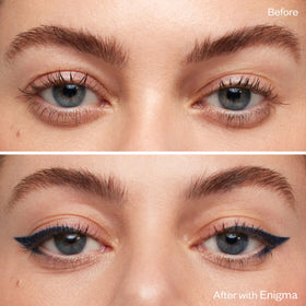 Kosas smudger in use blending liner for a softer, smoked finish