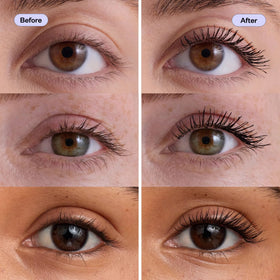 Kosas Soulgazer wand and curved brush close-up for precise coating benefit