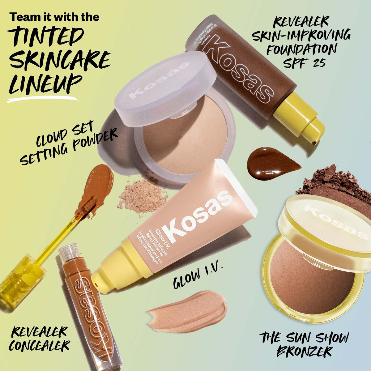 Kosas applied on model cheeks showing natural sculpt and healthy glow