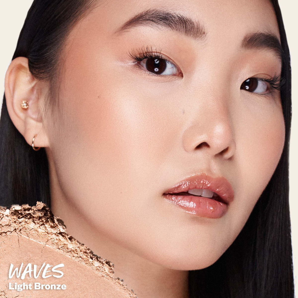 Kosas texture closeup revealing fine baked powder for smooth blending