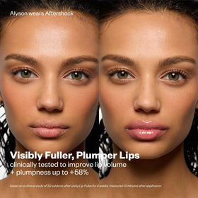 Kosas Unspoken worn on lips in lifestyle shot showing fuller-looking, hydrated lips