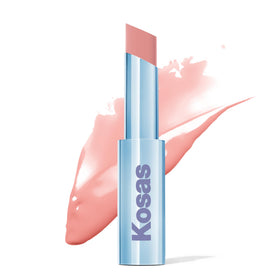 Kosas Wet Stick front tube showing Baby Rose and easy application benefit