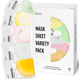 KOSBEAUTY front packaging showing 10-sheet variety pack and benefit overview