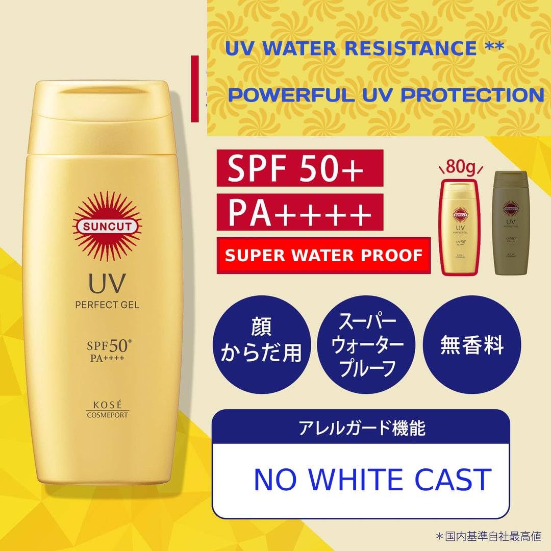 KOSE SUNCUT in beach setting showing water-resistant everyday protection