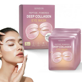 koseon front packaging showing seven-piece eye mask set and clear branding benefit quick targeting