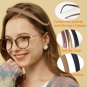 KOVOLITU curved headband beside eyeglasses showing no-pressure alignment