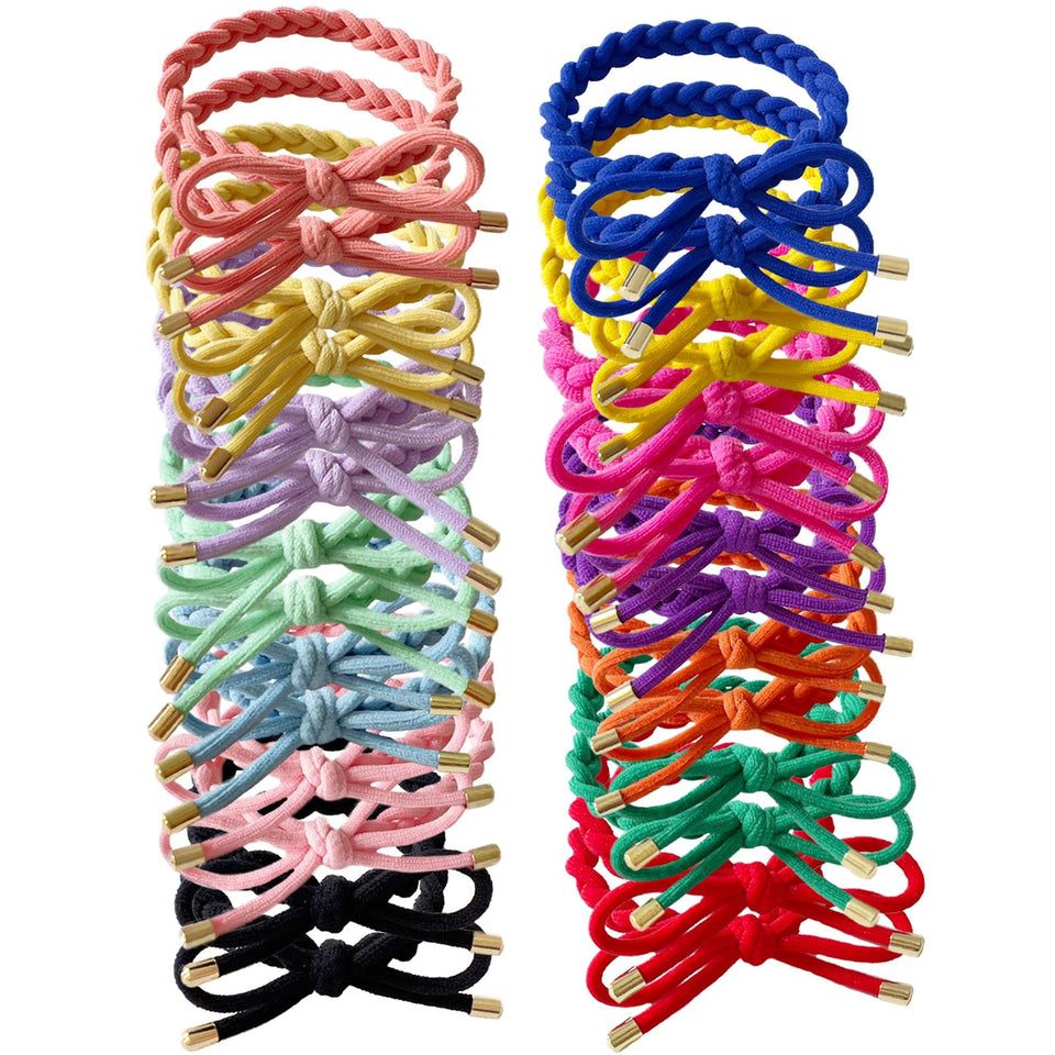 KOVOLITU front packaging showing 28 colorful braided hair ties for easy selection