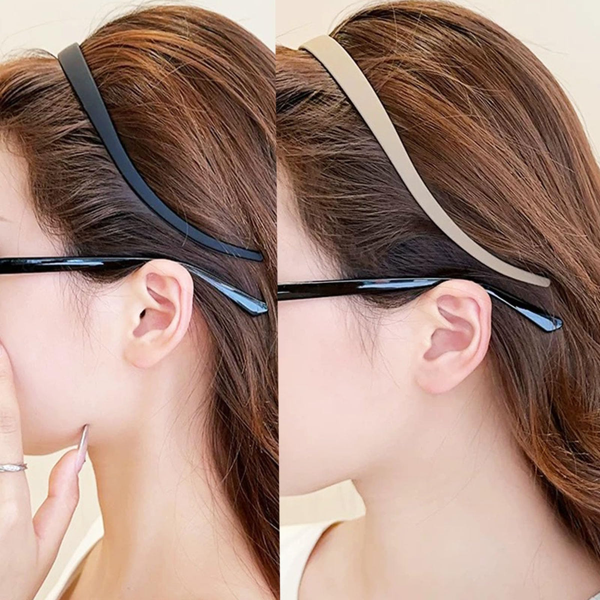 KOVOLITU headband next to ruler indicating 12cm x 14cm compact dimensions