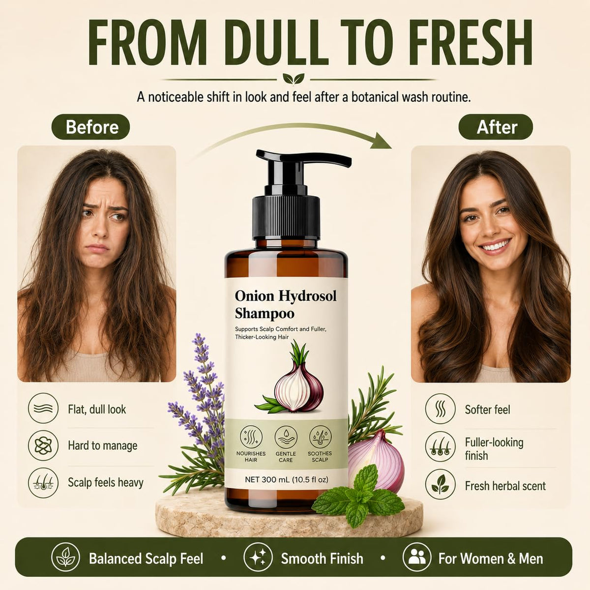 Kranla after-wash hair showing fuller-looking, smoother hair appearance