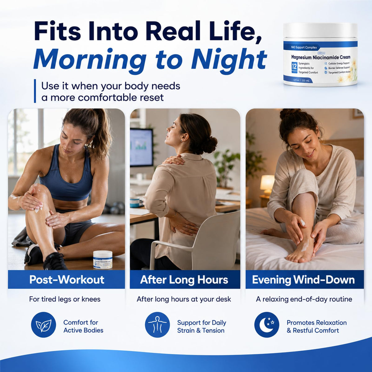 Kranla in a bathroom routine setting showing convenient daily use after workouts