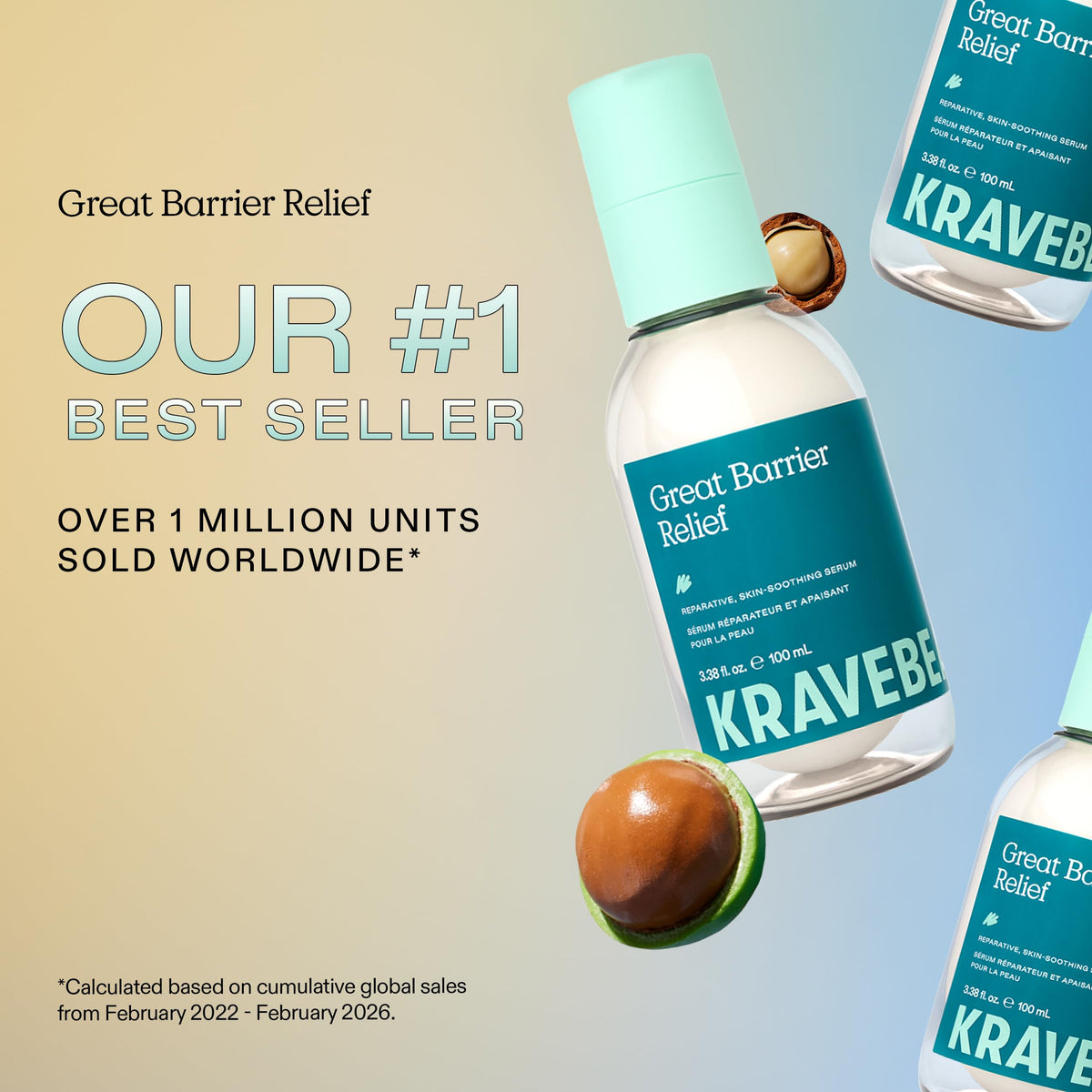 KraveBeauty ingredients label highlighting ceramides and niacinamide for barrier support