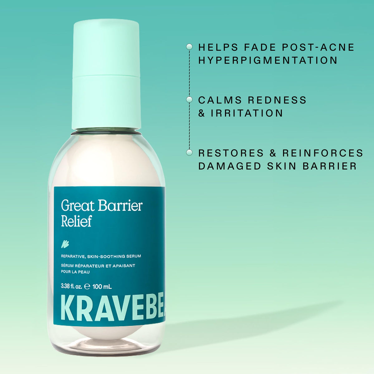 KraveBeauty close-up of milky serum texture demonstrating fast-absorbing hydration