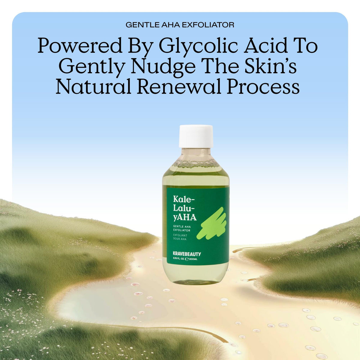 KraveBeauty texture drop on surface illustrating lightweight exfoliating liquid