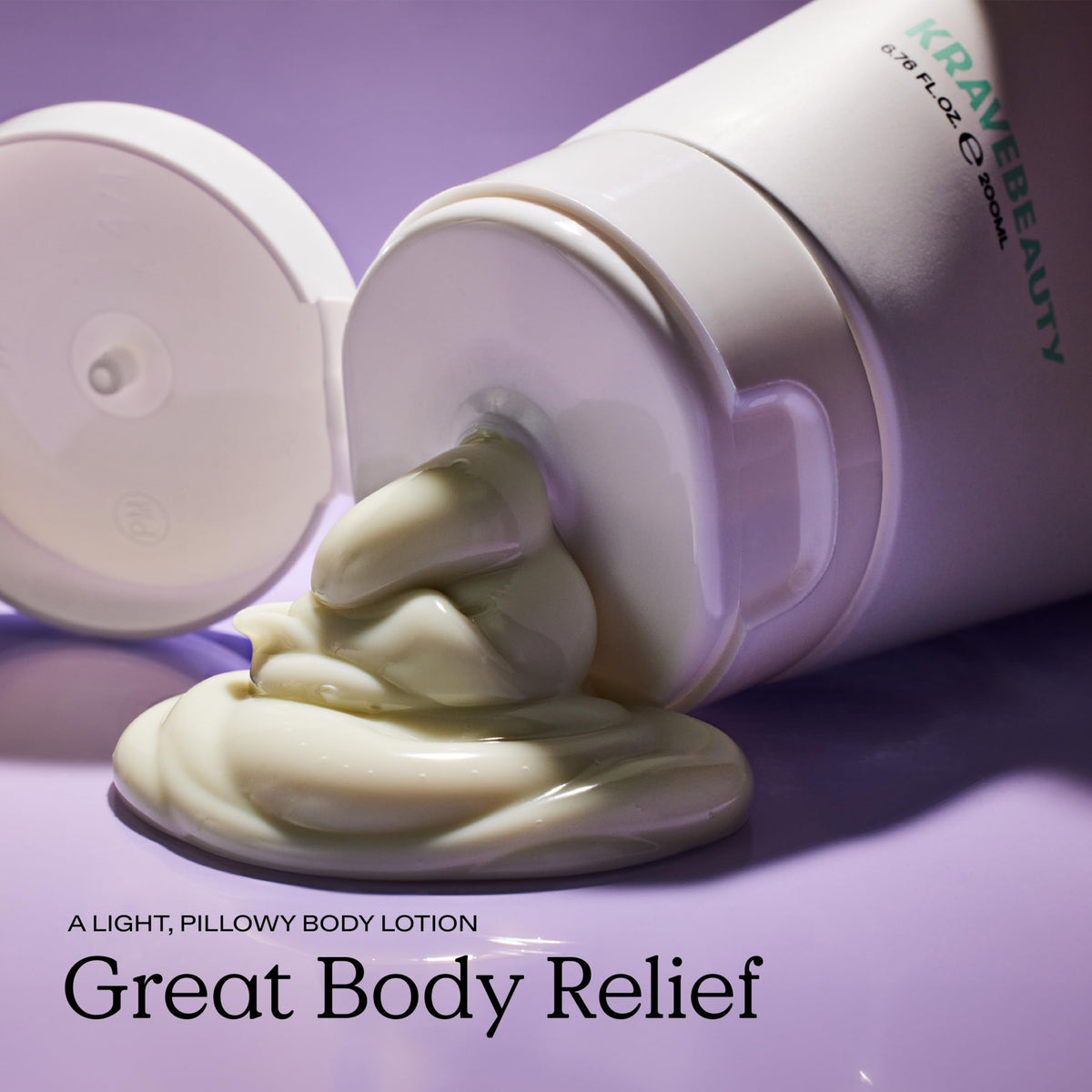 KraveBeauty close-up cream texture demonstrating lightweight, fast-absorbing feel