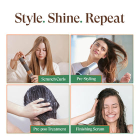KREYÒL ESSENCE applied to hair ends reducing frizz and improving manageability