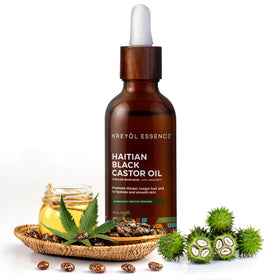 KREYÒL ESSENCE label close-up highlighting rosemary and peppermint infusion benefits