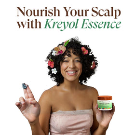 KREYÒL ESSENCE used in styling scene showing defined natural-looking curls benefit