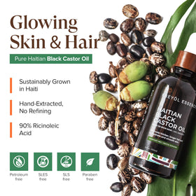 KREYÒL ESSENCE oil applied to hair ends showing frizz control and shine benefit