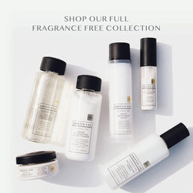 Kristin Ess set styled on bathroom shelf showing scent-free routine advantage