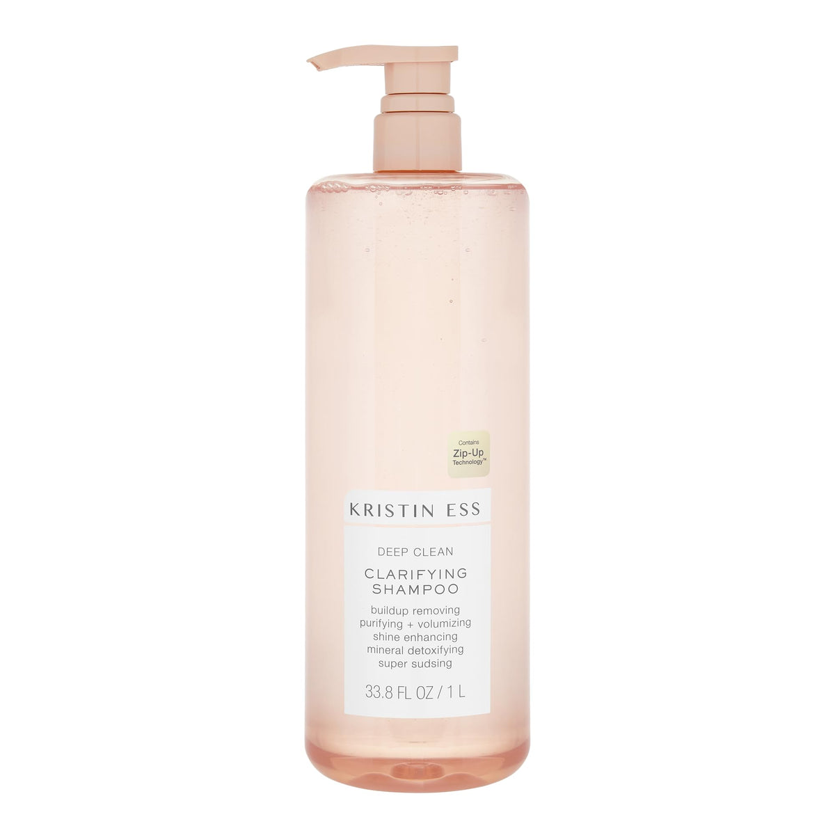 Kristin Ess front packaging showing large bottle and clear purpose