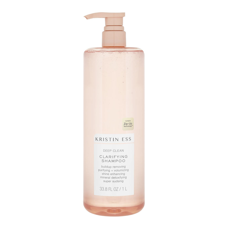 Kristin Ess front packaging showing large bottle and clear purpose