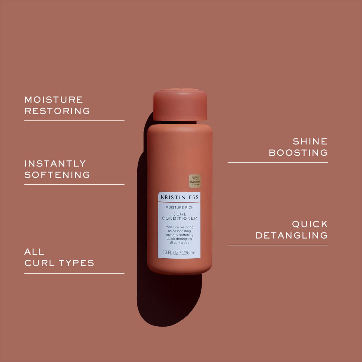 Kristin Ess conditioner texture close‑up showing moisturizing slip for detangling