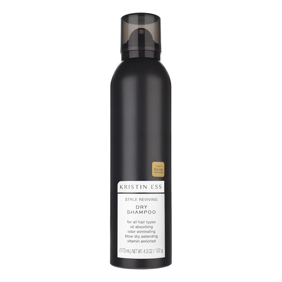 Kristin Ess front packaging showing volumizing dry shampoo for quick oil control