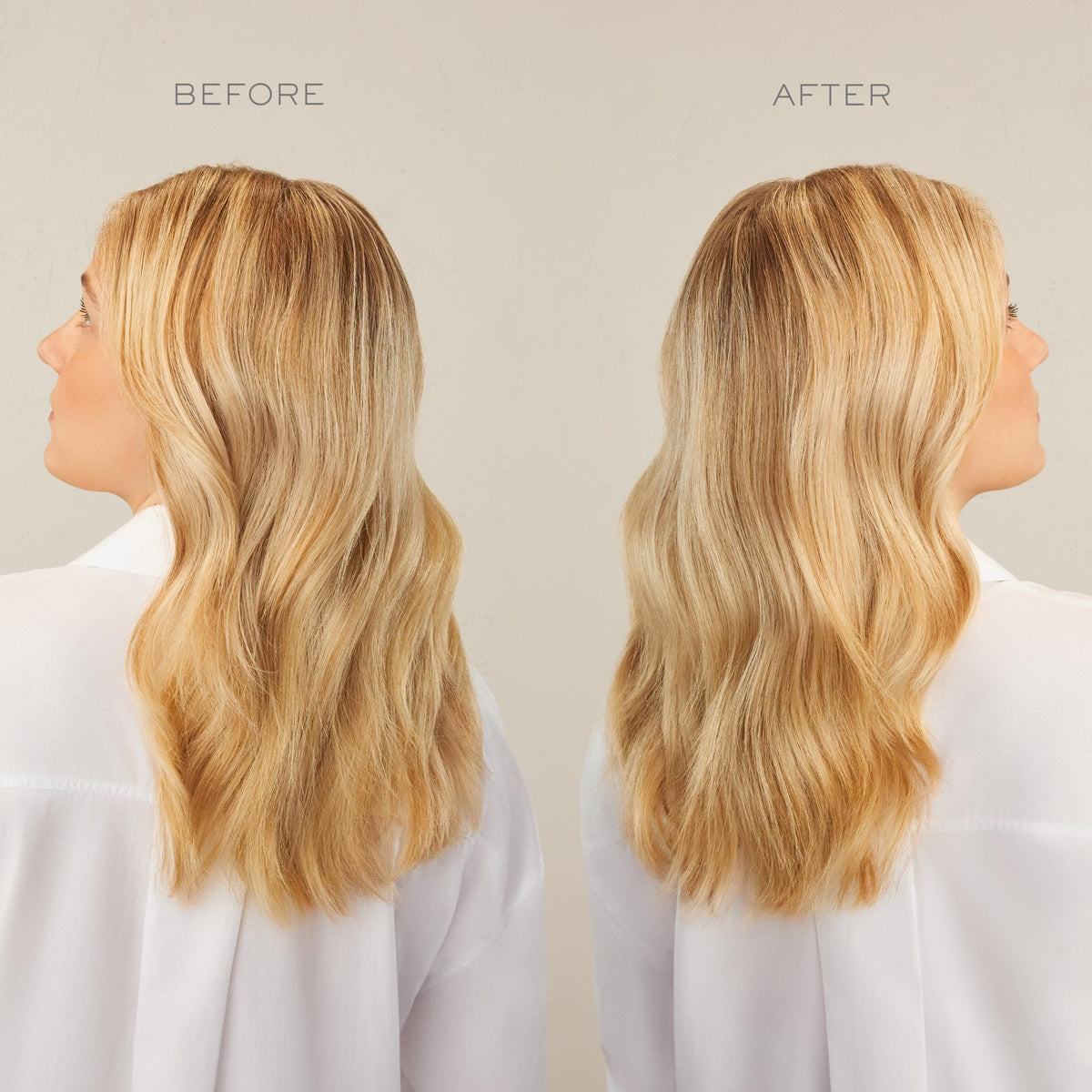 Kristin Ess label with Zip-Up Technology note showing strengthening hair benefits
