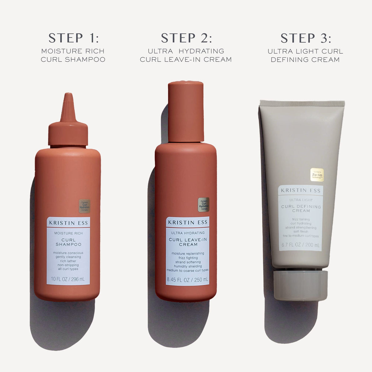 kristin ess leave-in spray applied to damp hair for easier detangling