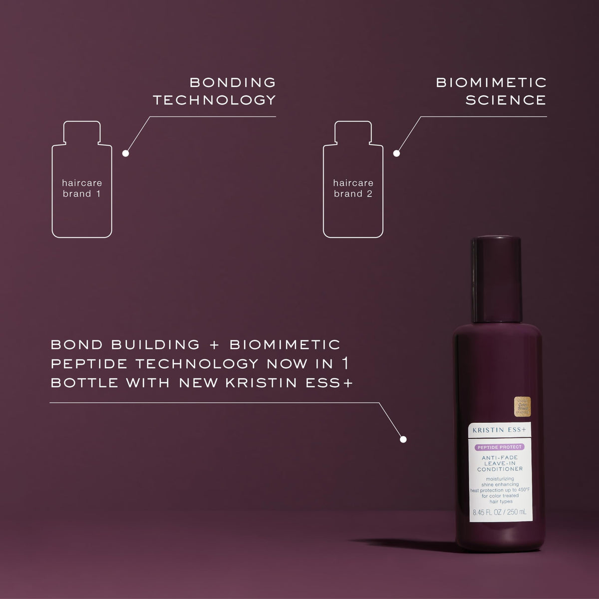 Kristin Ess bottle on bathroom shelf styled with towels conveying everyday luxury