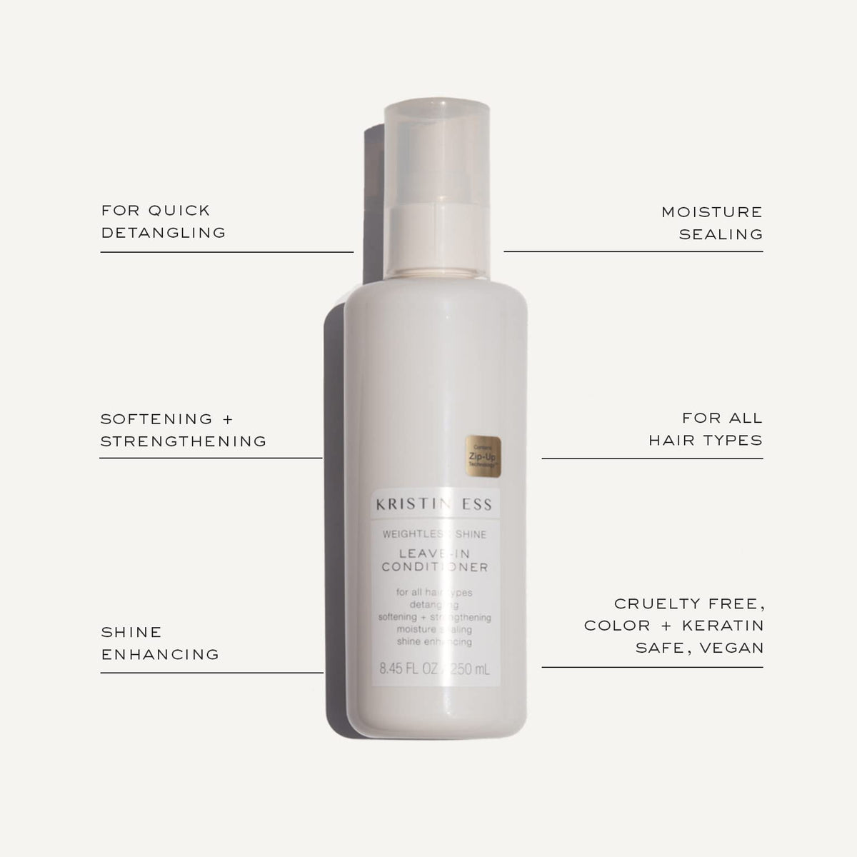 Kristin Ess product texture on hand showing lightweight sheen