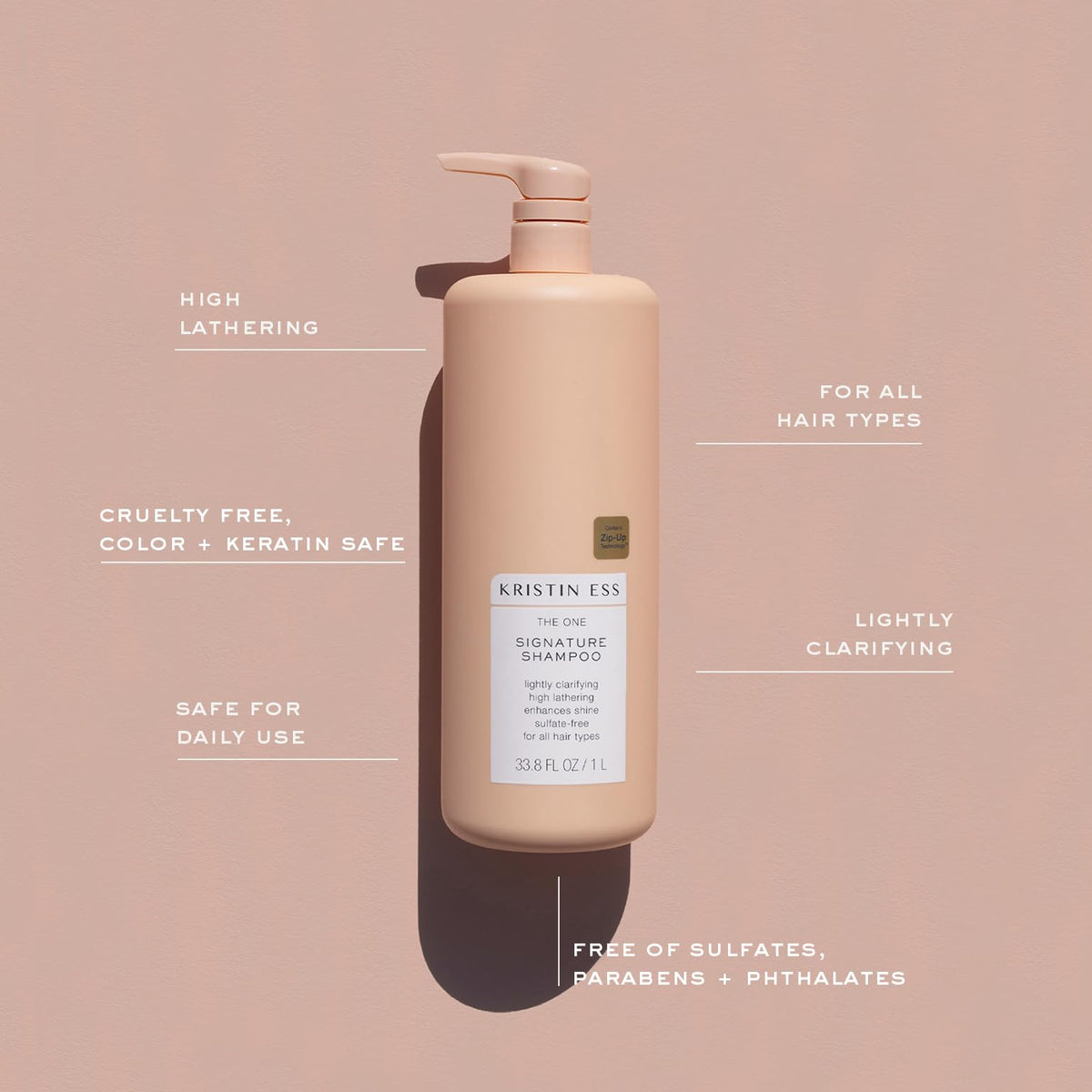 Kristin Ess creamy lather texture illustrating gentle cleanse and hydrating slip