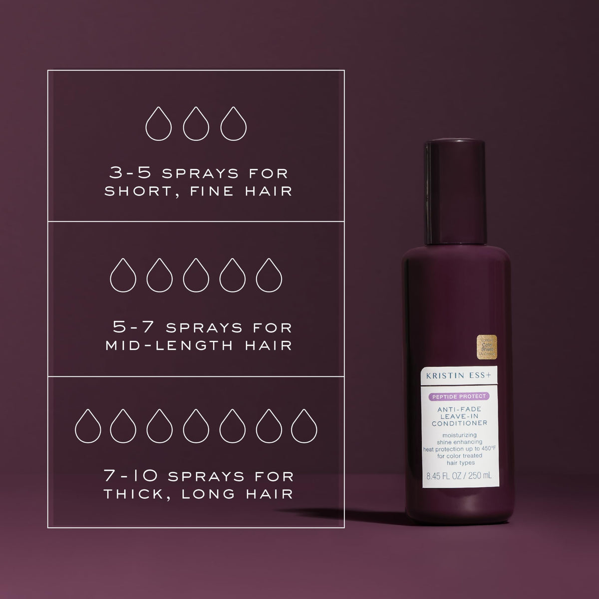 Kristin Ess product texture on hair strand showing smooth hydrating finish