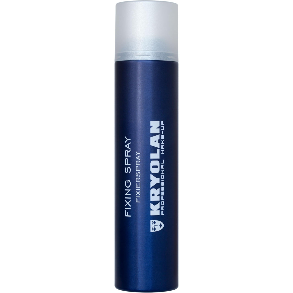 Kryolan aerosol fixing spray front packaging shows product and label, securing makeup